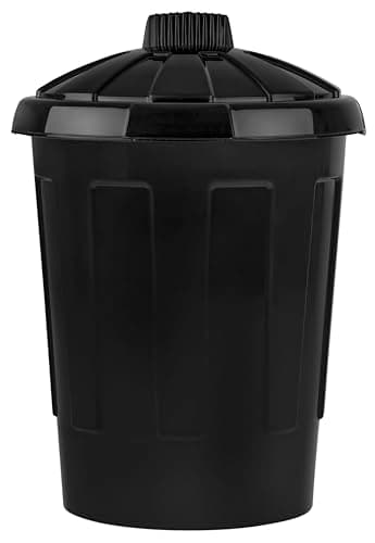 Image of Muddy Hands 80 Litre Extra Large Black Plastic Bin with Clip Down Locking Lid Indoor Home House Kitchen Outdoor Garden Rubbish Waste Recycling Animal Feed Pet Food Storage Dustbin
