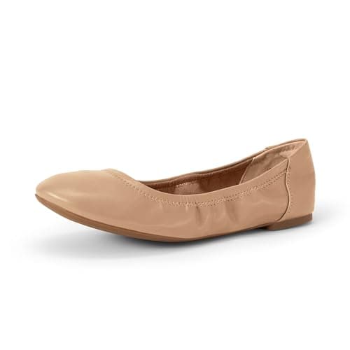 Image of Amazon Essentials Women's Belice Ballet Flat, Beige, 5 UK Wide