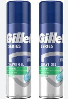 Image of 2 x 200ml Men Shaving Gel Aloe Vera Sensitive Skin Face Fresh Scent