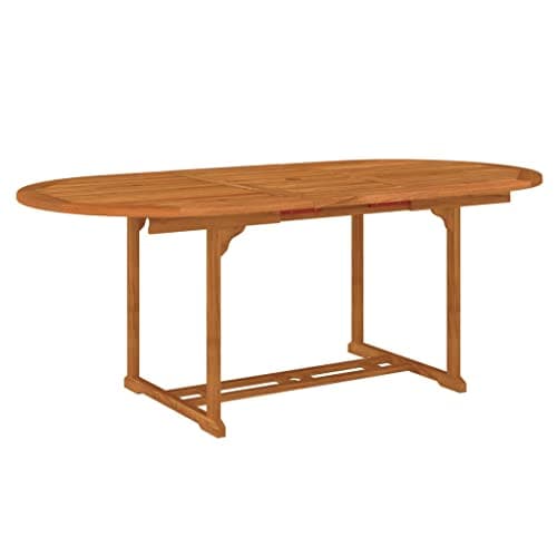 Image of vidaXL Solid Wood Eucalyptus Garden Table Outdoor Furniture Wooden Patio Yard Balcony Terrace Extension Dinner Extendable Dining Table