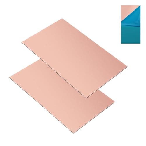 Image of 2 Pack 99.9% Pure Copper Sheet Plates,200mm x 100mm x 1mm,Thick Copper Metal Sheets for DIY Projects, Jewellery, Crafts & Repairs