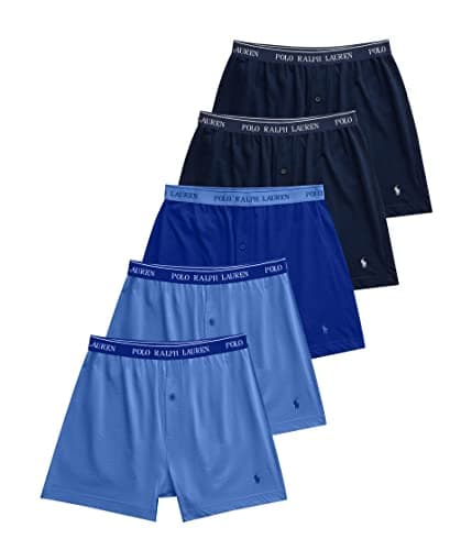 Image of RALPH LAUREN POLO 5-Pack Boxer Brief, 2 Cruise Navy/Rugby Royal/2 Aerial Blue, XL
