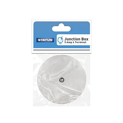 Image of STATUS 5A Electrical Junction Box with 4 Terminal Connections, Compact Wiring Connector Box for Home Electrical Installations, White (5SRJBX4)