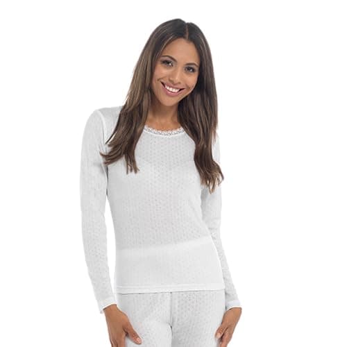 Image of undercover lingerie 2 Pack Womens Thermal Long Sleeve Vest White XL
