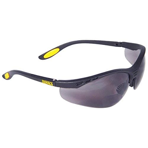 Image of Dewalt DPG59-220C Reinforcer Rx-Bifocal 2.0 Smoke Lens High Performance Protective Safety Glasses with Rubber Temples and Protective Eyeglass Sleeve