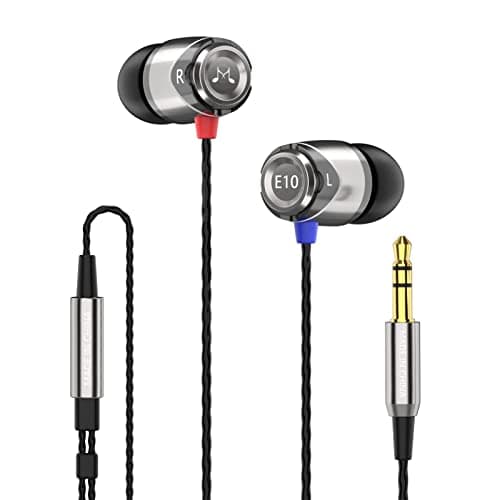 Image of Soundmagic E10 In-Ear Isolating Earphones - Deep Bass, Noise-Isolating, Durable Metal Build, Tangle-Free Cable, Award-Winning Sound Quality - Ideal for Music, Gaming, Travel - Black/Silver