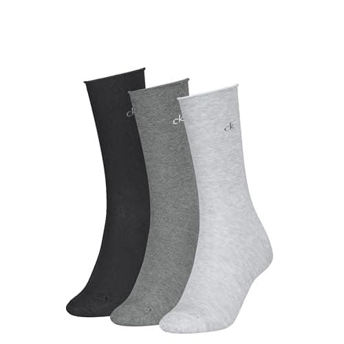 Image of 8719965009202 CK Women's Socks 3 Pairs Roll Top, grey melange, 35-38