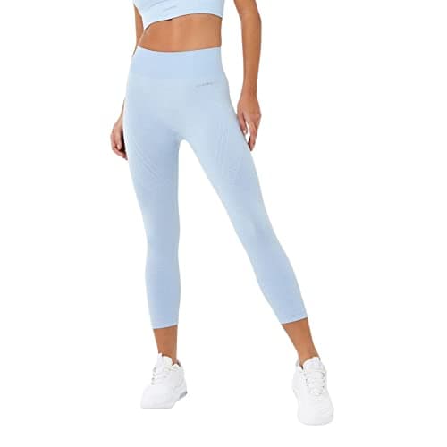 Image of USA Pro Womens Seamless Capri Cropped Leggings Brunera Blue 10 (S)