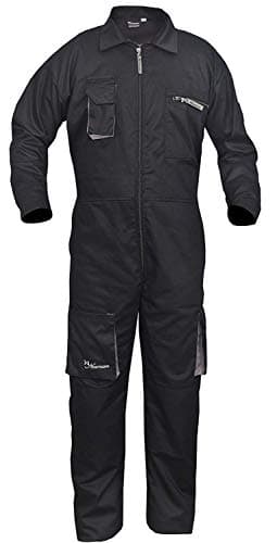 Image of Black Work Wear Men's Overalls Boiler Suit Coveralls Garage Overalls Mechanics Boilersuit Protective (M)