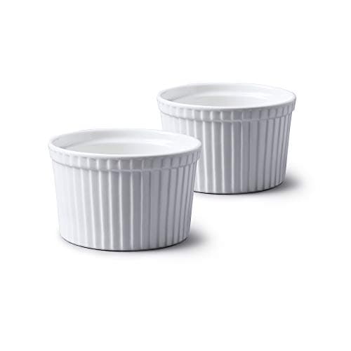 Image of WM Bartleet & Sons 1750 TSET44 Set of 2 Traditional Porcelain Deep Ramekins 10cm Diameter– White
