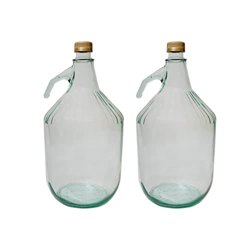 Image of DIAH DO IT AT HOME 2 x 5L Large Glass Carboys with Leakproof Screw Caps - Reusable Brewing Demijohn Fermentation Vessels for Homemade Wine, Hard Cider, Spirits & Liquid Storage (Set of 2)