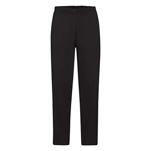 Image of Fruit of the Loom Men's Open Hem Jog Relaxed Sports Trousers, Black, Medium