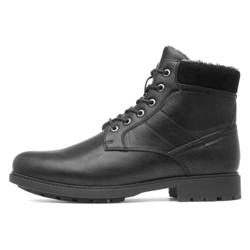 Image of Beckett Mens Black Fleece Lined Lace Up Ankle Boot - Size 12 UK - Black