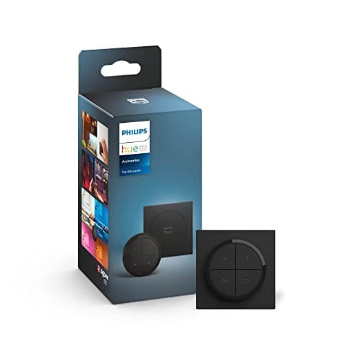 Image of Philips Hue Tap Dial Switch [Black] Easy Smart Lighting Control. Indoor Home Lighting Automation, Set Scenes, Ambiance and Dimming.