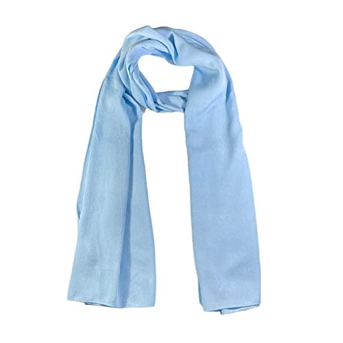 Image of WESTEND CHOICE Ladies Scarves Women Large Crepe Rayon Scarf Shawl Head Scarf Stole Neck Wrap women's scarves & wraps 180x65 cm (Light blue)