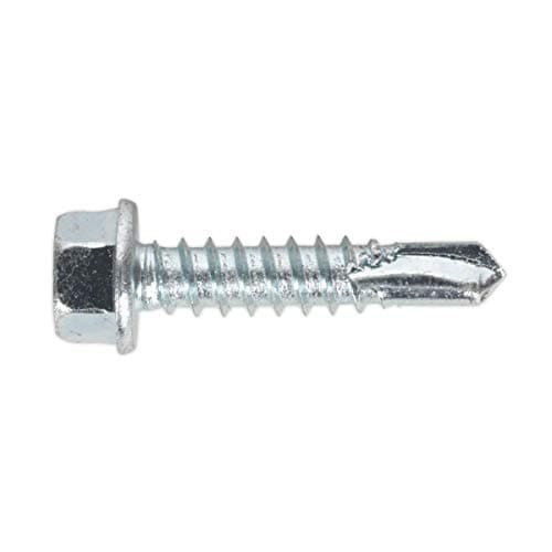 Image of Sealey Sdhx5525 Self Drilling Screw 5.5 X 25Mm Hex Head Zinc Din 7504K 100Pc