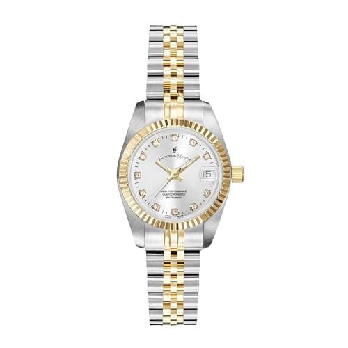 Image of Jacques Du Manoir Ladies Swiss Made Inspiration Silver & Gold Plated Stainless Steel Bracelet Watch