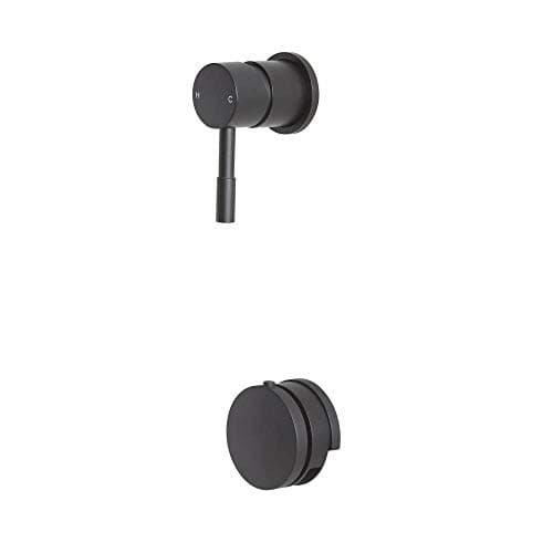 Image of Milano Nero Manual Mixer Valve Overflow Bath Filler Tap Pop Up Click Clack Waste - Black
