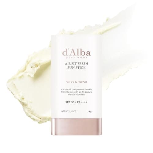 Image of d'Alba Air Fit Fresh Stick SPF50+PA++++, Vegan Sunstick, Non-Sticky, Silky Powdery Finish, On-the-Go Sun Protection, Korean skincare, 19g / 0.67 oz.