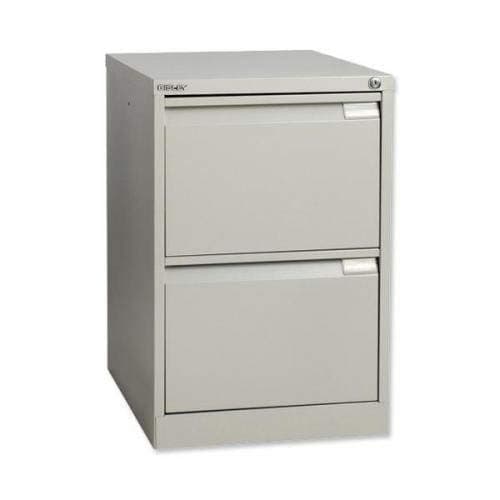 Image of Bisley 1623-at1-801 711 x 470 x 622 mm BS2E Foolscap Flush Front Filing Cabinet with 2 Drawers - Goose Grey