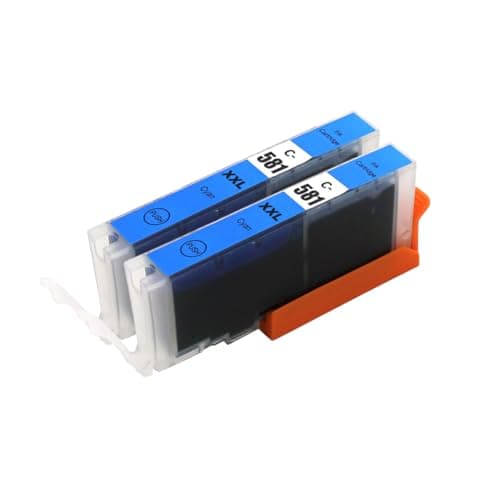 Image of Go Inks® 2 Cyan Ink Cartridges to replace Canon CLI-581C Compatible/non-OEM for PIXMA Printers, High Capacity