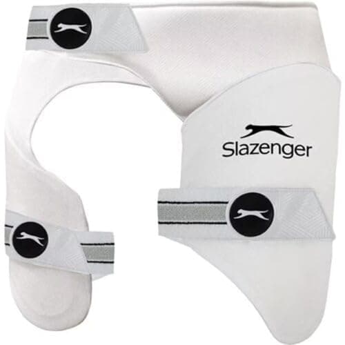 Image of 2024 Slazenger VS Protector Sn43 Cricket Thigh Pad Adults, Left and Right (White/Black, Right)