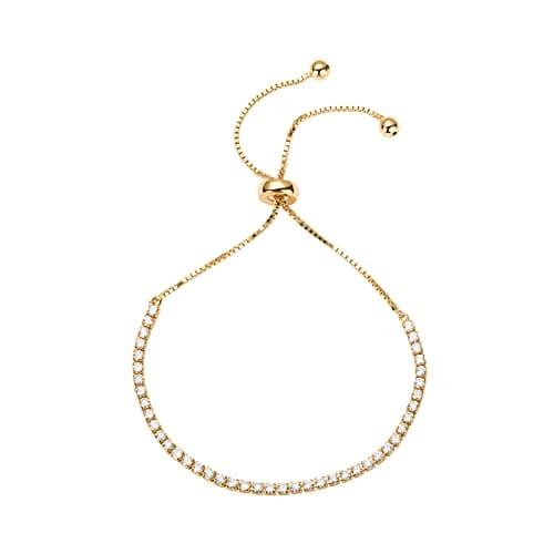 Image of PAVOI 14K Gold Plated Cubic Zirconia Classic Tennis Bracelet for Women in Yellow Gold