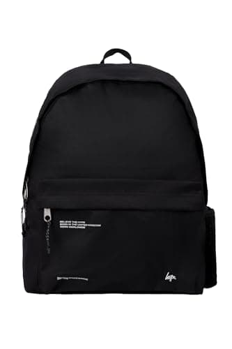Image of hype school uni casual work hiking day backpacks for kids boys girls teens men and women (Black Ripstop Tech, One Size)