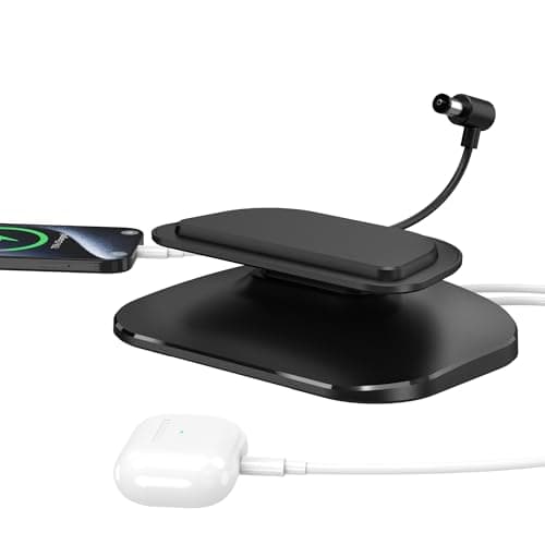 Image of PlusAcc Adjustable Charging Stand for Show 8 3rd Gen Stand with USB C and USB A Charging ports Charging Station for iPhone/Airpods Smartphones & Smartwatch & Show 8 3rd Gen (Black)