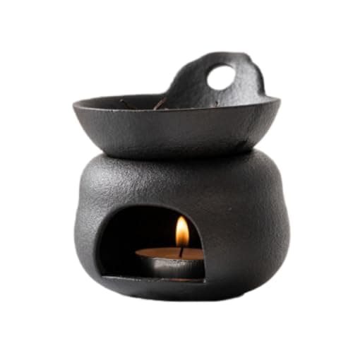 Image of ANNIUP 1pcs Black Ceramic Oil Burner Aroma Diffuser Decorative Aroma Diffuser Wax Burner Aromatherapy Aroma Burner Ceramic Diffuser Essential Oil Stove