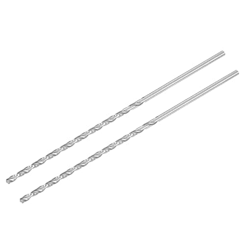 Image of sourcing map HSS(High Speed Steel) Extra Long Twist Drill Bits, 3.5mm Drill Diameter 160mm Length for Hardened Metal Woodwork Plastic Aluminum Alloy 2 Pcs