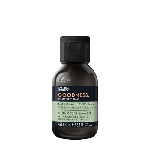 Image of Baylis & Harding Goodness Oud, Cedar & Amber Body Wash 100 ml (Pack of 1) - Vegan Friendly