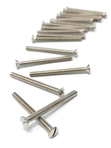 Image of 20pcs. M3.5 Slotted Raised Countersunk Electrical Socket, Faceplate, Surface, Light Switch Screws, Nickel Plated (20pcs, 3.5mm x 25mm)