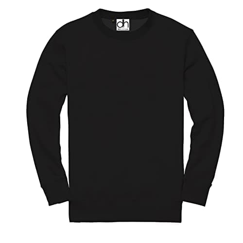 Image of D&H CLOTHING UK Kids Unisex Sweatshirt Crewneck Children Jumper Pullover Boys Girls (9-11, Black)