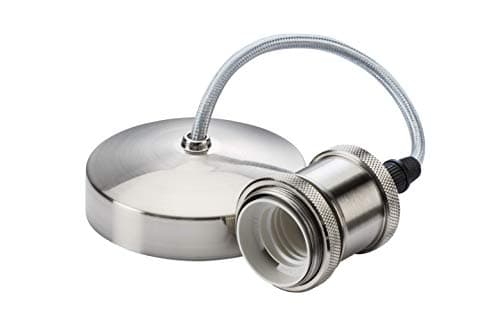 Image of Knightsbridge 6 Inch E27 Vintage Pendant Set in Brushed Chrome