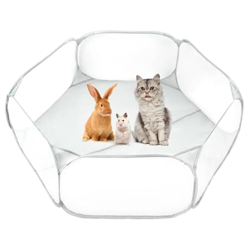 Image of QWORK® Small Pet Playpen, Portable Animal Playpen, Pop up Play Pen, for Guinea Pigs, Rabbits, Hamsters, Cats, Dogs