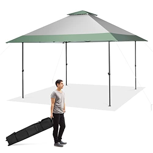 Image of COSTWAY 4m x 4m Pop Up Gazebo, Height Adjustable Garden Marquee Shelter Canopy with 4 Reinforced Ribs, Widen Eaves and Carrying Bag, UV50+ Waterproof Sun Protection Party Tent for Outdoor Beach Patio