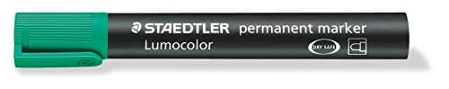Image of STAEDTLER Lumocolor Bullet Tip Permanent Marker, Green, Pack of 10