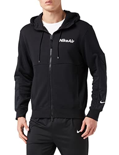 Image of Nike M Nsw Air Hoodie Fz Flc Sweatshirt - Black/(White), Large