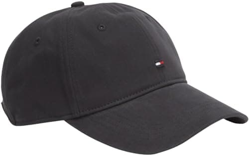 Image of Tommy Hilfiger Men's TH Flag '85 Soft 6 Panel Cap AM0AM12531 Cap, Black, One Size