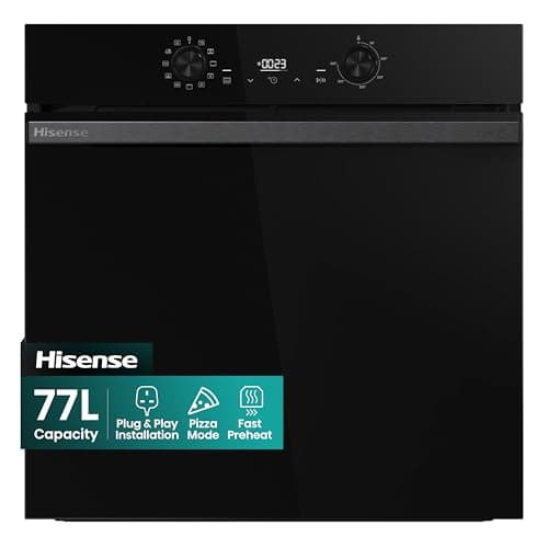 Image of Hisense BI622ABPGUK - Built-in 77L Electric Single Oven - Stainless Steel with Even Bake, 300°C Pizza Mode, Frozen Food Mode, Steam Clean - A Rated, Extra Large