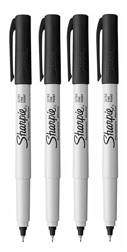 Image of Sharpie Ultra Fine Point Permanent Marker Pens - Black Ink - Pack of 4
