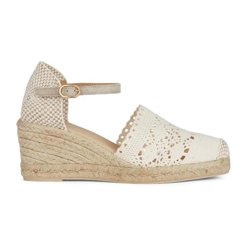 Image of Geox Women's D Gelsa Low Wedge Sandal, Lt Taupe, 4 UK