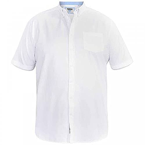 Image of D555 Men's Plus Size James Basic Oxford Short Sleeve Shirt in White 8XL