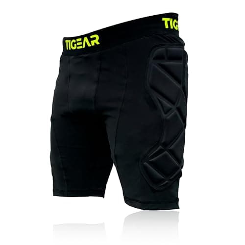 Image of TIGEAR Defender Pro Football Soccer Goalkeeper Protective Slider Shorts (UK, Waist, 36, Yellow)