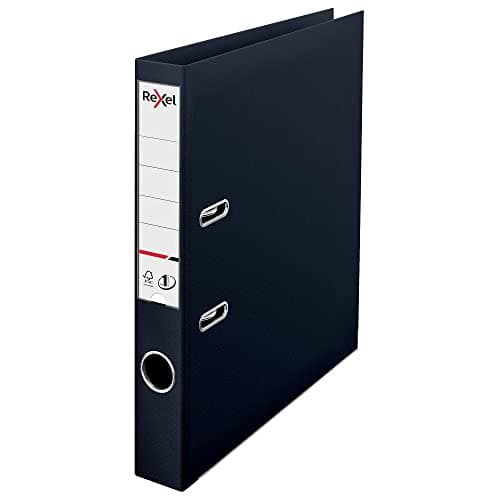 Image of Rexel Choices, A4 Lever Arch File, 50 mm Spine, 350 Sheet Capacity, Plastic Cover, File Folder, 2115506, Black