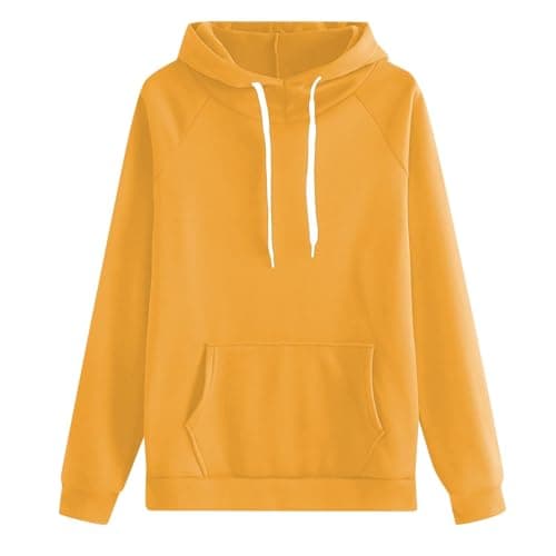 Image of Generisch Fashion Women Sweatshirt Solid Pocket Casual Style Comfortable Fit Sweatshirt, gold, M