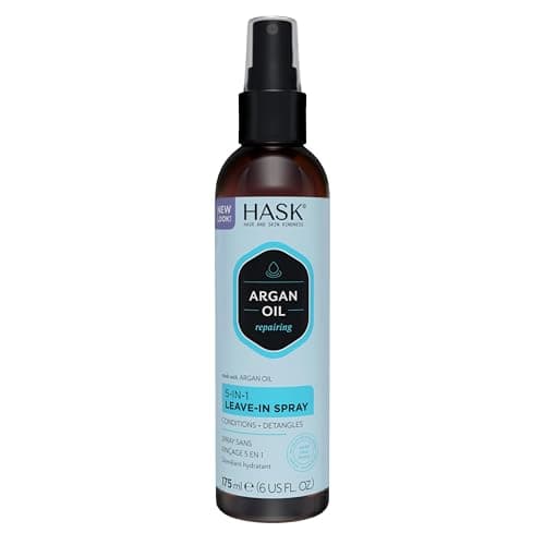 Image of HASK Argan Oil 5-in-1 Leave In Conditioner Spray, repairing for all hair types, colour safe, gluten free, sulfate free, paraben free - 1 175ml Bottle