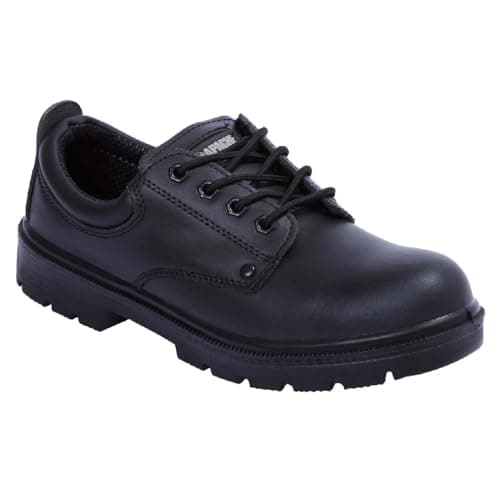 Image of Apache Ap306 Safety Shoe | Size 8 | Black Leather | Steel Toe Cap | Water Resistant | Midsole Protection | S3 and SRA Safety Approved