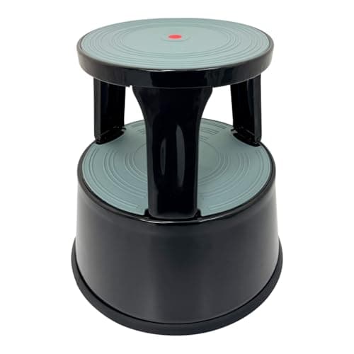 Image of Durable Steel Kick Step Stool – Heavy-Duty, Non-Slip, Portable, 150kg Capacity, Spring-Loaded Castors, Scratch-Resistant, Ideal for Home, Office, Warehouse, Factory (BLACK)